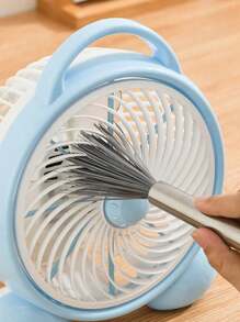 1pc Multi-Purpose Long Handle Cleaning Brush, Stainless Steel Material, No Power Needed, Suitable For Living Room, Bedroom, Bathroom, Kitchen, Furniture - Medium Strength Brush With Handle