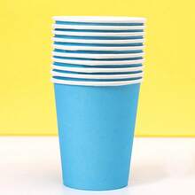 10 piezas de vasos de papel de colores desechables, vasos para bebidas frías, vasos de café, accesorios de fotografía adecuados para zumo o té, reuniones de oficina, viajes familiares, vasos de unicolor sin electricidad, celebraciones festivas, fiestas de cumpleaños, meriendas, fiestas en casa u oficina, decoración del hogar, del dormitorio, almacenamiento, decoración de jardín, con artesanía exquisita y combinación de moda - Multicolor - Ver 20