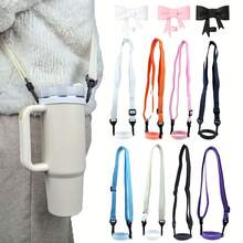 2pcs/1pc Water Bottle Handle With Shoulder Strap, Water Bottle Shoulder Rope Crossbody Bag With Strap Water Bottle Bracket Belt, Water Bottle Accessories Water Bottle Accessories Handbag Classic Bow Straw Covers Cap Toppers Compatible With 30&40 Oz Tumbler Cups,Reusable Cute Silicone Straw Tips Lids Protectors For 0.4 In/10mm Cups Straw Accessories - Multicolor - View 1