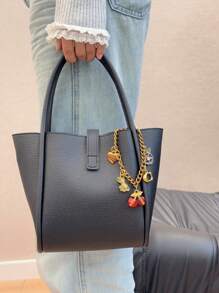 HXXOOS 1 Peça Pingente de Bolsa Vintage de Metal Multi-Pingente - Decoração de Corrente com Dinossauro Fofo, Cereja, Flor, Coração para Bolsas e Mochilas Femininas, Pingente de Bolsa Estilo INS, Presente para Namorada, Adequado para Looks Diários