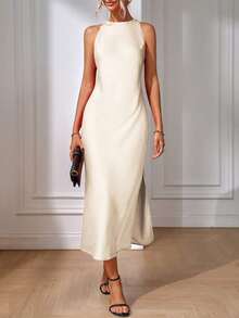 Eur Latin Tailored Dress - 米色 - 查看 1
