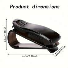 1 件黑色多功能汽车太阳镜夹，简约实用，遮阳板安装眼镜架，可调节夹子，理想礼物 - 黑色 - 查看 3