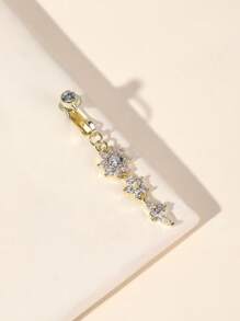 1pc Fashionable & Elegant 18K Faux Navel Belly Button Ring