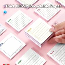 1pc/4pcs Time Management Efficiency Memo Sticky Notes 3"X3" - 50 Sheets Per Pad - Desk Accessories For School, Office And Home - Ideal Gift For Teachers, Women And Colleagues,School Supplies,Back To School