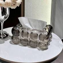 1pc Elegant Paper Tissue Box Holder, Luxury Home Decor Living Room Tea Table Tissue Box, Creative Transparent Paper Dispenser For Decoration