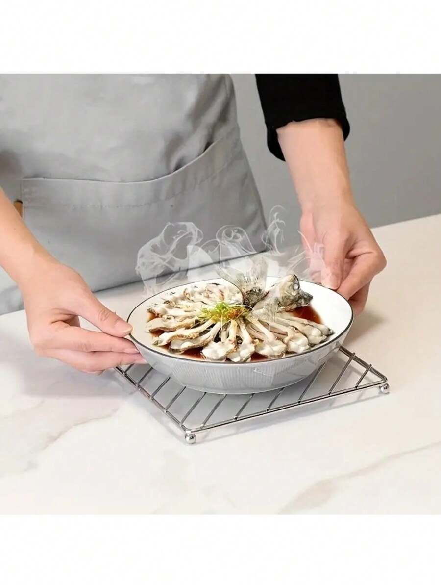 1/2 juegos de 3 salvamanteles de acero inoxidable - Protector resistente al calor para ollas/sartenes calientes, salvamanteles cuadrados, individual de mesa de cocina resistente al calor, posavasos, utensilios de cocina - Multicolor - Ver 1