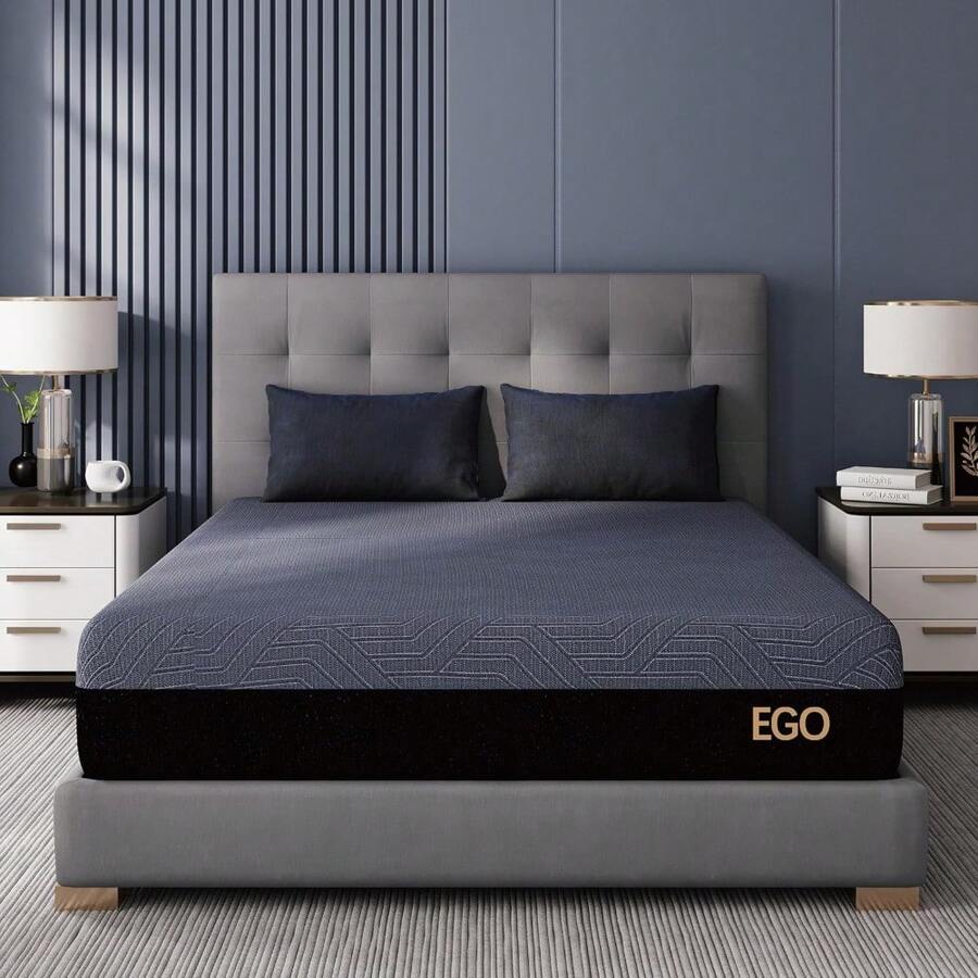 14 Inch King Size Memory Foam Mattress For Back Pain, Cooling Gel Mattress Bed In A Box, Made In USA, CertiPUR-US Certified, Therapeutic Medium Mattress, 76x80x14 Black - Full - View 1
