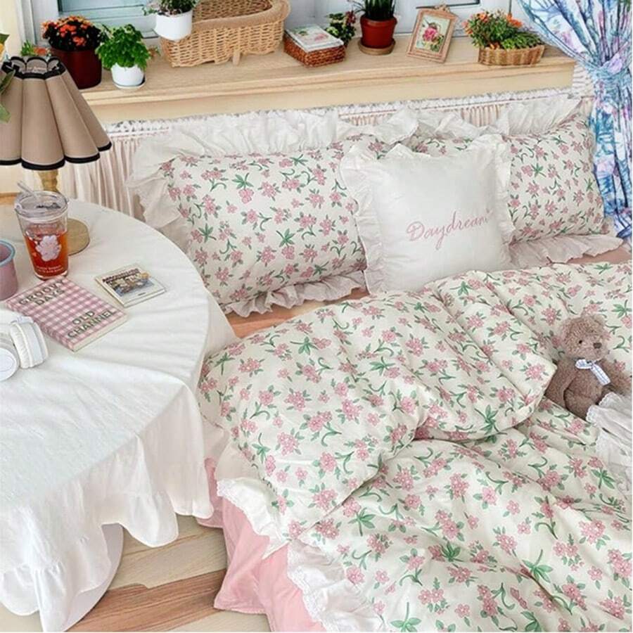 Vclife Modern Luxury Solid Color Duvet Cover Full For Girls Women And Jersey Knit Cotton Duvet Cover Queen Soft Grapefruit Bedding Set Queen , Ultra Soft, 4 Corner Ties With Two Pillowcases, No Comforter - 粉紅桔梗 - 查看 1