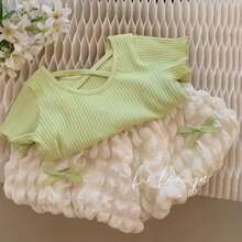 CONJUNTO DE SHORT Y PLAYERA PARA NIÑA - Verde - Ver 4