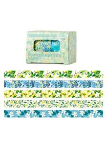5 Rollen Blumen Handbuch Klebeband in Geschenkbox, personalisiertes DIY Handbuch dekoratives Washi Klebeband als Geschenk für Mitschüler und Freunde, Geschenke zum Schulanfang