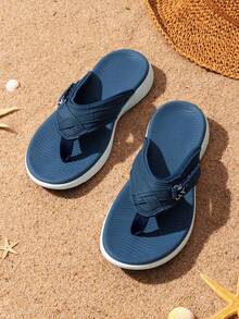 Women's Flip Flops Comfortable Arch Support Thong Sandals Summer Outdoor Beach Shoes - Màu xanh lam - Xem 6