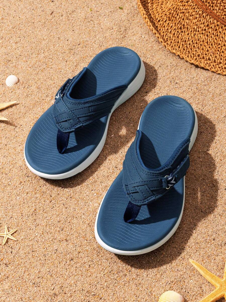 Women's Flip Flops Comfortable Arch Support Thong Sandals Summer Outdoor Beach Shoes - Blue - View 1