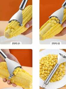 1pc Stainless Steel Corn Planer Peeling Corn Kitchen Gadget Peeling Knife Corn Kernel Separator, Kitchen Stuff Camping