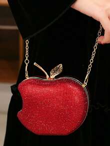 Hand-Held Apple Hot Drilling Dinner Bag Is Luxurious And Elegant, Making It Shine Throughout The Dinner Party - 紅色 - 查看 6
