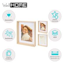 Well Home Marco de Fotos de MDF y cristal 20x4x25cm. Envió gratis24/72h - Camel - Ver 2
