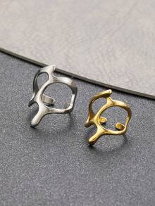 1pc/3pcs/4pcs Fashionable Y2K Retro Minimalist Starry Rhinestone Unisex Asymmetrical Couple Rings Set, Gift For Holiday Party, Vacation, Date, Everyday Wear