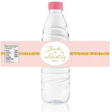 10pcs Pink Background Water Bottle Labels, Pink Background With Golden Text Blessing Pattern Gift Packaging Labels, Suitable For Decorating Beverages, Cans, Cups For Birthday, Shower, Engagement, Picnic Party, Wedding Water Bottle Labels, Gift Packaging Supplies, Gift Wrapping Labels