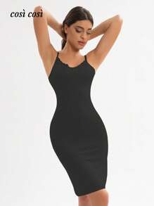 1 pezzo Nuovo vestito da donna a scollo a V con spalline regolabili per la primavera/estate, elegante vestaglia sexy con inserti in pizzo per il relax e le vacanze