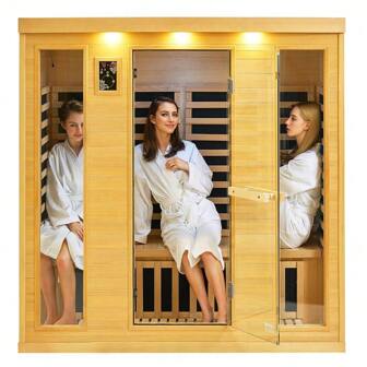 Sauna en bois pour 3-4 personnes, utilisation domestique, solution de relaxation économe en énergie 2580W