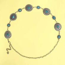 1pc Retro Boho Alloy Waist Chain - Silver - View 1