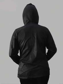 CHAQUETA CON CAPUCHA  Liso  Casual            INVIERNO - Negro - Ver 1