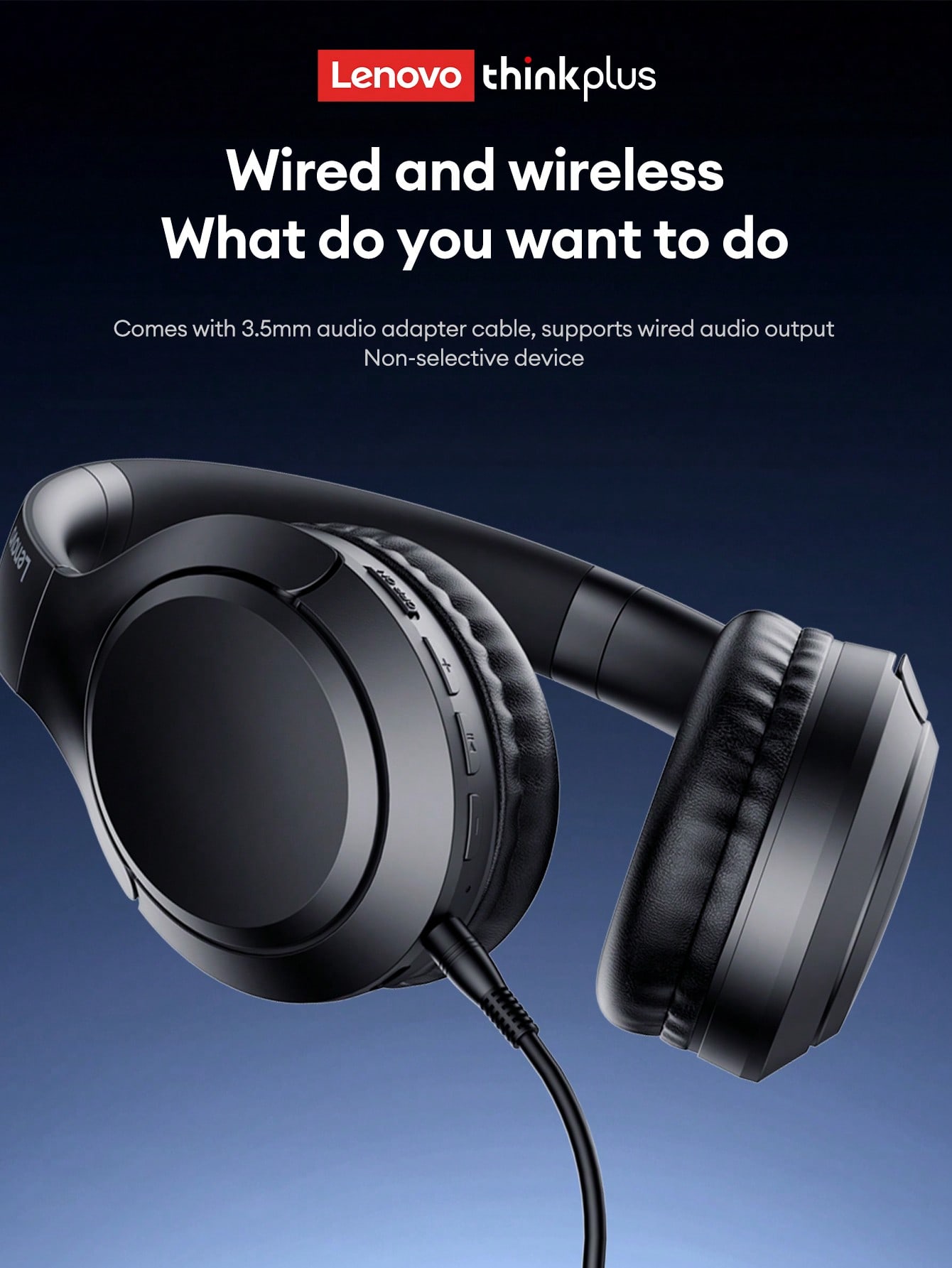 Lenovo سماعات رأس لاسلكية من ليونوفو TH53 للأعمال...