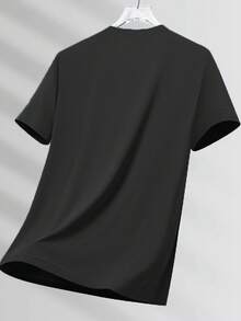 1pc Women Quick Drying T-Shirt, Ice Silk Round Neck Short Sleeve, Stretch Sweat-Absorbing Quick Dry Sweatshirt, Suitable For Women Fitness Training - Black - View 4