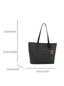 Sac à épaule et décontracté pour dames avec sac fourre-tout à grande capacité avec impression de lettre et pendentif. Convient pour le shopping, les portefeuilles, les jeunes femmes, les étudiants, les nouveaux arrivants et les employés de bureau. Ils conviennent parfaitement aux bureaux, aux universités, au travail, aux , aux déplacements, aux activités de plein air, aux voyages et aux sorties. - Noir - Voir 7
