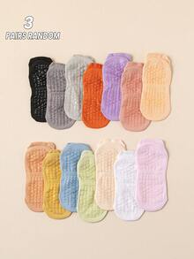 1/3/6/8双/包随机款 女春夏薄款透气运动防滑运动袜马卡龙色适合瑜伽普拉提防滑硅胶袜居家健身跑步袜短袜 - 彩色 - 查看 10