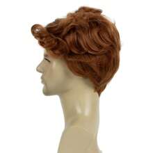 Herren Perücken, kurze rote orange Perücke, synthetisch, hitzebeständig, natürliche geschichtete Haare für Teenager, für Halloween Kostüm Cosplay tägliche Party REEWES Perücke 12 Zoll/30 cm