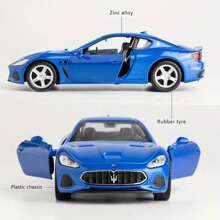 Modelo de coche deportivo Maserati GT a escala 1:36, vehículo de juguete de aleación de zinc con apertura de puertas, sin batería requerida, regalo ideal para niños