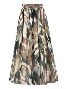 女式休闲松紧腰A字波西米亚裙