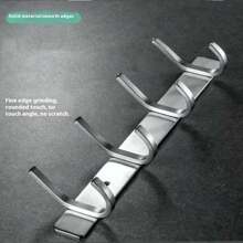 MiLaiWP Cabideiro de aço inoxidável com ganchos de parede, cabideiro para roupas de alta resistência, ganchos de parede de capacidade extra grande, cabideiro de parede de dupla utilização com furadeira/adesivo, cabideiro com ganchos de 4/5/6 níveis