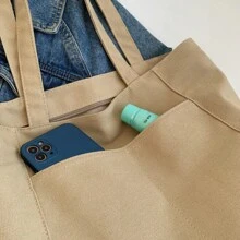 Women's Canvas Tote Bag 2025 New Style, Suitable For College Students To Carry Books To Class, Also Great For Commuting And Casual Use. It's A Spacious Shoulder Bag.