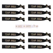 10 peças pulseiras de despedida de solteira de noiva, 1 peça branca de noiva + 9 peças rosa de noiva, acessórios de decoração de noiva, suprimentos para festa de casamento e chá de panela