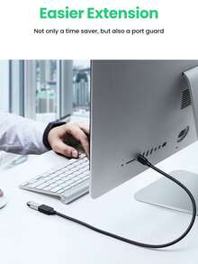 UGREEN USB 3.0 Extension Cable Extender Cord Type A Male To Female Data Transfer Lead For Playstation, X Box, Oculus VR, USB Flash Drive, Card Reader, Hard Drive, Keyboard, Printer, Camera - Black - View 3