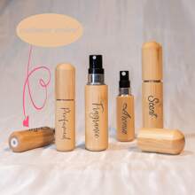 Customized 5ml & 8ml Refillable Perfume Atomizer Bottles With Bamboo Case, Small Portable Sprayer Bottle, Suitable For Travel, Living Room, Bedroom, Bathroom Home Decor, Mother's Day, Christmas, Valentine's Day Gifts, Refillable Perfume Bottle, Wedding, Party, Birthday, Father's Day, Mom Dad Friend Gifts, New Year, Accessories, Fun Party Gifts