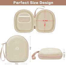 Headphone Case Compatible With Sony WH-CH520 Wireless Headphones Bluetooth On-Ear Headset With Microphone, Over Ear Noise Cancelling Earphone Bag For USB Cable For Work- Beige (Box Only) - 米色 - 查看 3