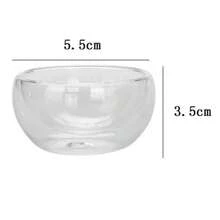 Taza de té pequeña de 50ml, exquisita taza de doble capa transparente de vidrio, Kung Fu resistente al calor, tazas de té Puer, tazas de café - 6 piezas - Ver 4