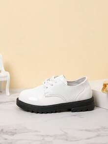 Zapatos de estilo primavera/otoño para niños, zapatos escolares informales y de exterior con estilo británico - Blanco - Ver 2