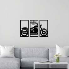Quadro decorativo Vazado Preto MDF Quadros Placas decorativas - Harley , Motos, Motocicletas Enfeite