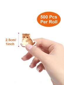 500/1000pcs/Roll Cute Cat Self-Adhesive Label Stickers, Gift Bag Sealing Stickers, Baking Packaging Stickers, Personalized Decoration Stickers, Suitable For Gift Bag Sealing, Wedding Invitation Sealing, Computer, Notebook, Book Decoration