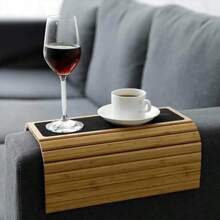 1pc Wooden Sofa Armrest Tray, Solid Wood Material, Designed To Protect Armrest, Foldable Coffee/Tea Cup Holder, Suitable For Living Room Sofa, TV Tray, Shelf Lining, Car, Travel, Holiday, Decor, Dorm, Back To School, Party Favor, Home & Living, Home Decor, Decor Trays & Bowls
