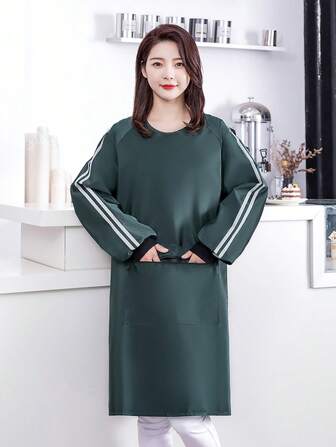 Plus Size & Extra Long Waterproof Apron With Large Pockets, Soft & Durable, Suitable For Cooking, Protecting Against Oil And Stains