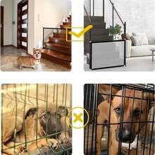 Collapsible Breathable Pet Dog Gate, Stairs Fence, Doorway Stair Barrier Net