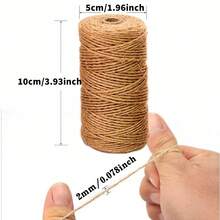 200M 2mm Natural Jute Rope String Ribbon Crafts DIY Vintage Jute Cord Twine Thread Wedding Gift Packaging Sewing Party Home Decortion - Multicolor - View 3
