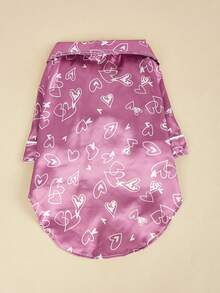 Pijama de mascota con estampado lindo y ligero de poliéster, adecuado para gatos y perros pequeños para usar en casa (no apto para perros grandes) - Morado - Ver 6