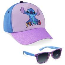 Disney Stitch Sunglasses Baseball Cap Accessories Set Summer Lightweight Sun Hat UV400 Beach Holiday - Purple - View 5