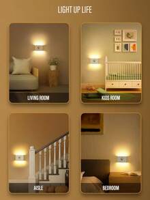 1/2 đèn ngủ thông minh sạc lại được, có cảm biến chuyển động, ánh sáng dịu hai mặt, thích hợp cho hành lang, cầu thang, phòng ngủ, phòng tắm, nhà bếp. - Đèn ngủ thông minh - Xem 6