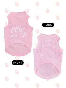 1pc "Little Miss Sassy" Printed Pet Cooling Vest, Anti-Flea, Hair Shedding Reduction, Breathable For Cats And Dogs Indoor/Outdoor Use